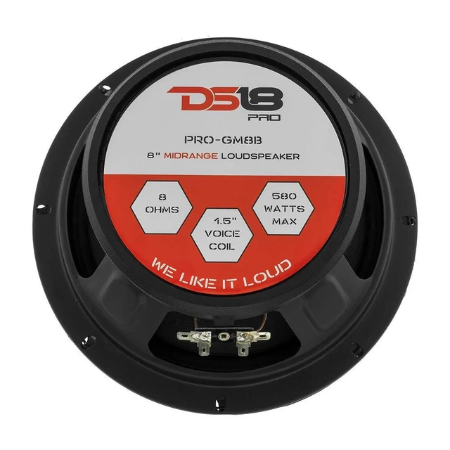 Alt view image 5 of 6 - 2X PRO-GM8B Loudspeaker - 8", Midrange, Red Aluminum Bullet, 580W Max, 190W RMS, 8 Ohms - Premium Quality Audio Door Speakers for Car or Truck Stereo Sound System (2 Speakers)