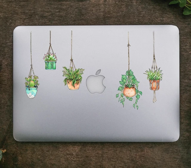 Alt view image 5 of 6 - 10 x Hanging Plant Laptop Stickers for Women | Cute Laptop Decals | Original Design Plant Stickers for Laptop | Easy Peel and Stick | Removable | Also Perfect for Water Bottles | Journals