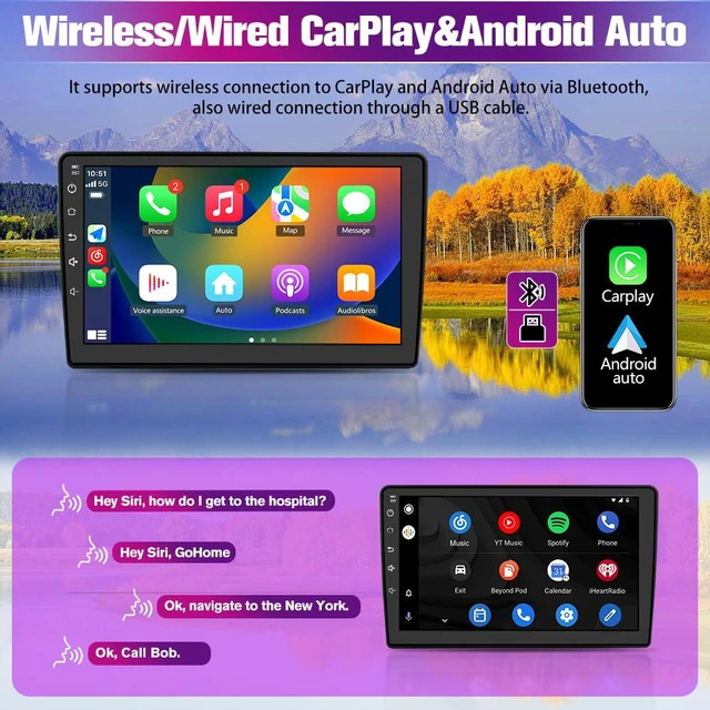 Alt view image 4 of 6 - Car Radio Stereo Upgrade for Jeep Compass/Patriot 2010-2016, Android Head Unit with 10.1 Inch Touch Screen/Backup Camera/Wireless CarPlay & Android Auto/Mirroring/Wi-Fi/Bluetooth/FM/SWC