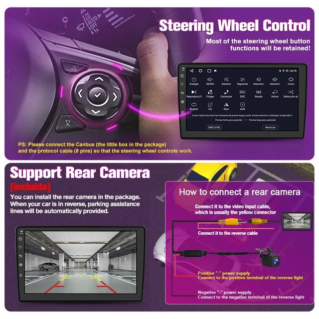 Alt view image 6 of 6 - Car Radio Stereo Upgrade for Jeep Compass/Patriot 2010-2016, Android Head Unit with 10.1 Inch Touch Screen/Backup Camera/Wireless CarPlay & Android Auto/Mirroring/Wi-Fi/Bluetooth/FM/SWC