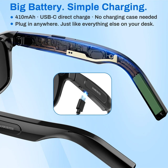 Alt view image 4 of 6 - Your First Smart Glasses Beater Glasses, 8MP HD Video Recording for Women | Object Recognition & Real-Time Translation, Camera Sunglasses for Outdoor Activities Travel Hiking, Black