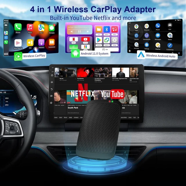 Alt view image 2 of 6 - Magic Box 3.0 Support YouTube/Netflix, 2025 Upgraded 4 in 1 Wireless CarPlay Adapter, Smart Netflix carplay Adapter Ai Box, Car Video Box