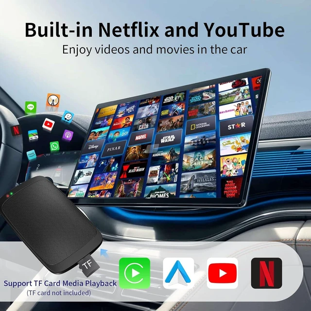 Alt view image 3 of 6 - Magic Box 3.0 Support YouTube/Netflix, 2025 Upgraded 4 in 1 Wireless CarPlay Adapter, Smart Netflix carplay Adapter Ai Box, Car Video Box
