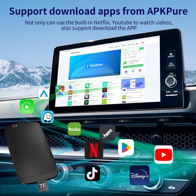 Alt view image 4 of 6 - Magic Box 3.0 Support YouTube/Netflix, 2025 Upgraded 4 in 1 Wireless CarPlay Adapter, Smart Netflix carplay Adapter Ai Box, Car Video Box