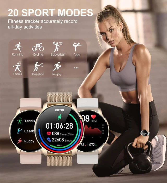 Alt view image 5 of 6 - Smart Watch for Women (Answer/Make Call), Fitness Tracker for Android and iOS Phones Waterproof Smartwatch with 1.32" HD Full Touch Screen AI Voice Control Heart Rate Sleep Monitor Pedometer