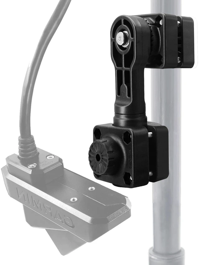 Main image of 0 Degree Transducer Pole Mount Trolling Motor Bracket | Reinforced nylon. Heavy duty sonar mount. Replaces 0101278401. Compatible with Garmin LiveScope LVS32