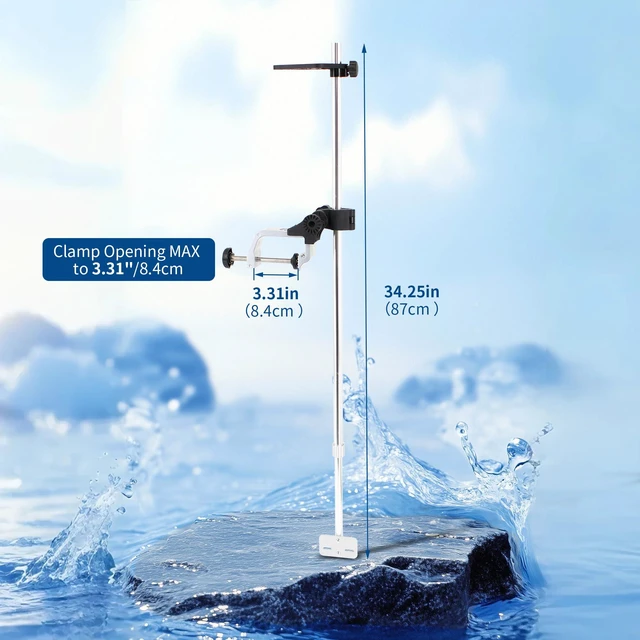 Alt view image 5 of 6 - Telescopic Fish Finder Mount, 360° Adjustable 3.31" Clamp, Portable Pole | Upgraded Version Transducer Pole Mount, 3.31inch Clamp Opening, No-Drill Setup for Boats, Canoes & Kayaks