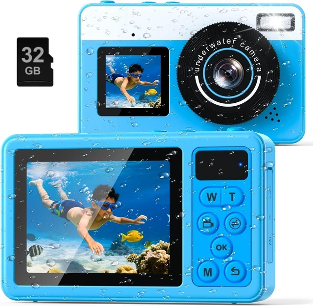 Main image of 4K Waterproof Camera,10FT Underwater Digital Camera,48MP Floating Camera | for Snorkeling,Surfing,Swimming and Kayaking,Dual-Screen Selfie,Autofocus,18X Zoom,Fill Light,32GB Card,Type-C Rechargeable