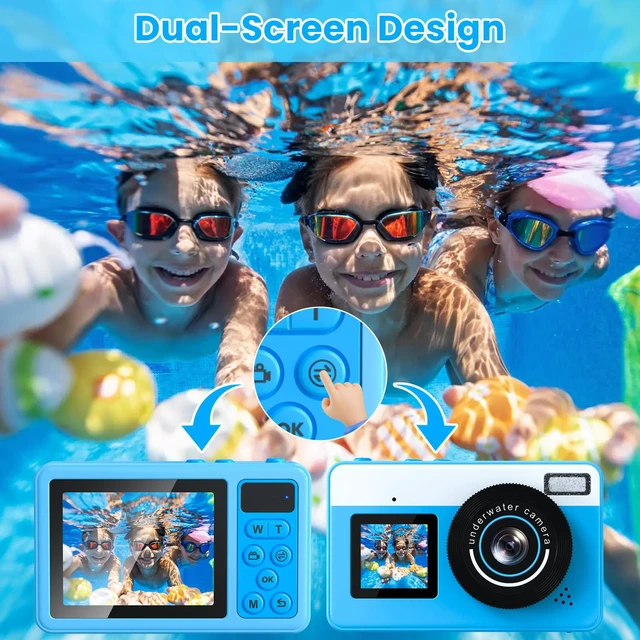 Alt view image 5 of 6 - 4K Waterproof Camera,10FT Underwater Digital Camera,48MP Floating Camera | for Snorkeling,Surfing,Swimming and Kayaking,Dual-Screen Selfie,Autofocus,18X Zoom,Fill Light,32GB Card,Type-C Rechargeable