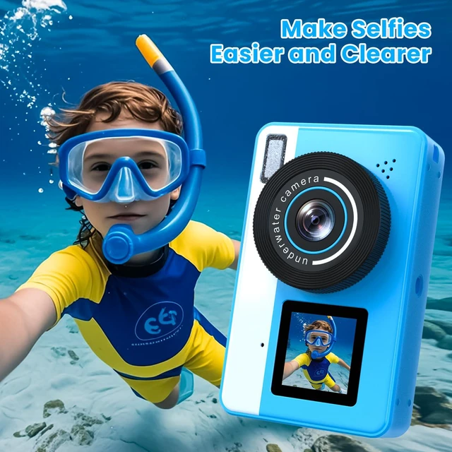 Alt view image 6 of 6 - 4K Waterproof Camera,10FT Underwater Digital Camera,48MP Floating Camera | for Snorkeling,Surfing,Swimming and Kayaking,Dual-Screen Selfie,Autofocus,18X Zoom,Fill Light,32GB Card,Type-C Rechargeable