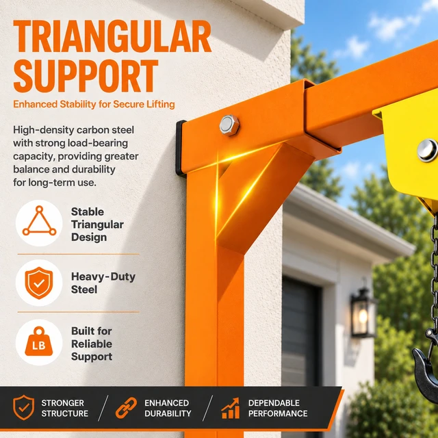 Alt view image 7 of 7 - Air Lift Crane for Air Conditioner, 400 LBS Outdoor Installation AC Hoist Air Conditioner Lifting Crane with 1200 LBS Winch, Wire Rope and Triangular Frame for Manual Lifting Tools and Crane Lift