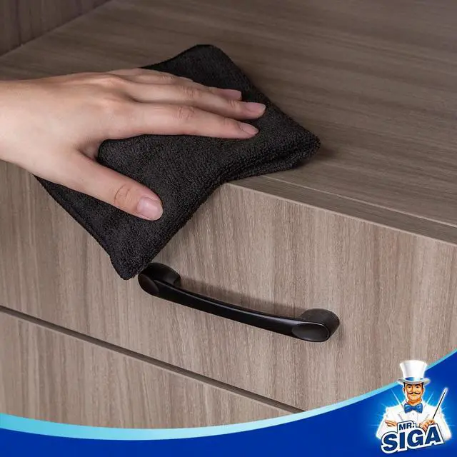 Alt view image 5 of 7 - Microfiber Cleaning Cloth, All-Purpose Microfiber Towels, Streak Free Cleaning Rags, Pack of 12, Black, Size 32 x 32 cm(12.6 x 12.6 inch)