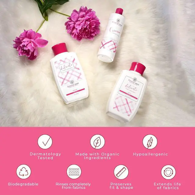 Alt view image 3 of 5 - Delicate Hypoallergenic Laundry Detergent Liquid - 6-8 Large Loads - Gentle washing detergent for Silk, Cashmere, Bra, Undergarments, Cotton, Wool, etc. - Unscented - 4oz