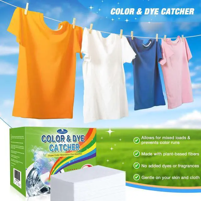 Alt view image 3 of 6 - Color Dye Catchers for Laundry 120ct, Super Absorption Color Trapping Sheets Allow Mixed Wash, Dye Guard Grabber Sheets for Home or School, Maintain Original Color of Clothing, Fragrance Free, White