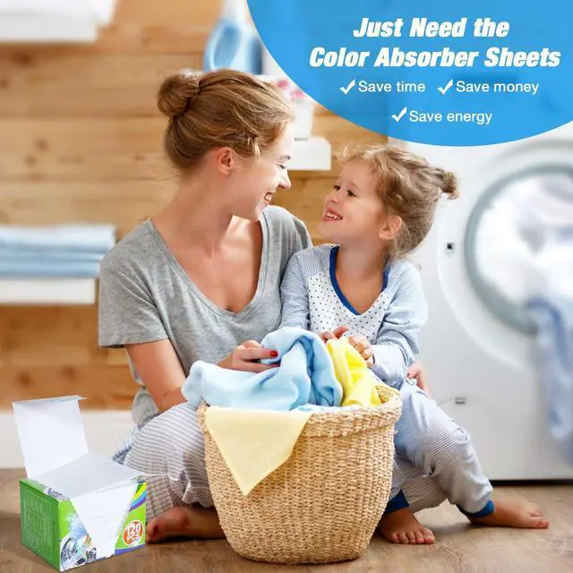 Alt view image 6 of 6 - Color Dye Catchers for Laundry 120ct, Super Absorption Color Trapping Sheets Allow Mixed Wash, Dye Guard Grabber Sheets for Home or School, Maintain Original Color of Clothing, Fragrance Free, White