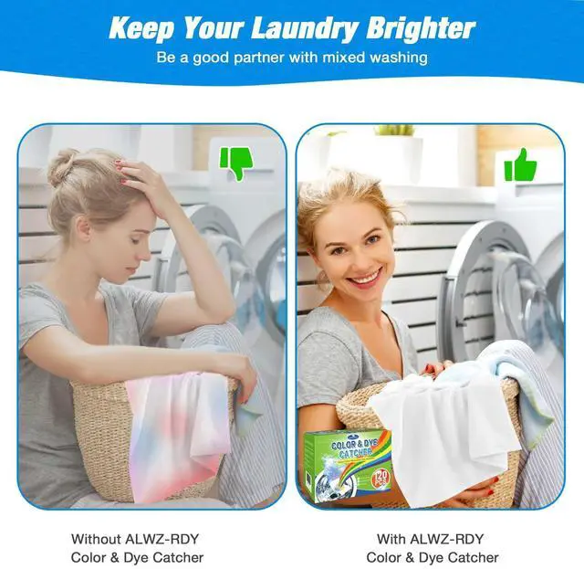 Alt view image 5 of 6 - Color Dye Catchers for Laundry 120ct, Super Absorption Color Trapping Sheets Allow Mixed Wash, Dye Guard Grabber Sheets for Home or School, Maintain Original Color of Clothing, Fragrance Free, White