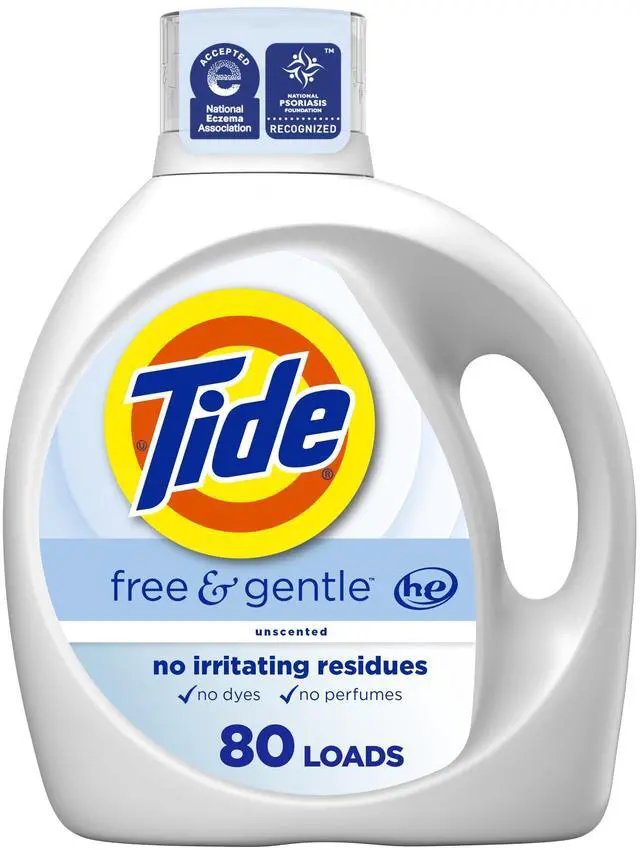 Main image of Free & Gentle Liquid Laundry Detergent, 80 Loads, 105 fl oz, Tide Laundry Detergent, Clean Laundry Detergent