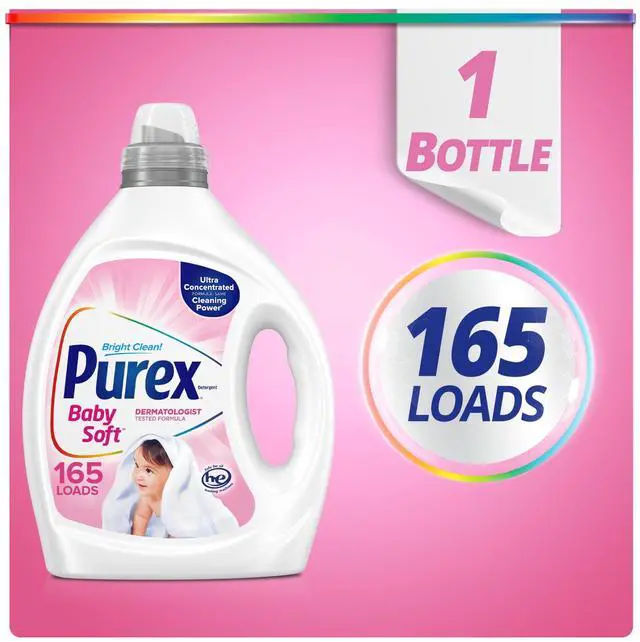 Alt view image 3 of 7 - Baby Soft Liquid Laundry Detergent, Ultra Concentrated, 82.5 fl oz, 165 Loads, Hypoallergenic, Dye Free, Gentle on Skin