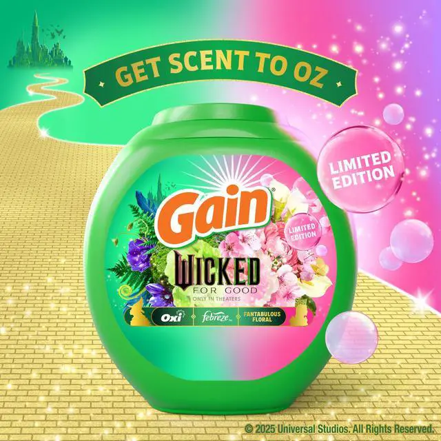 Alt view image 2 of 7 - Flings! "Wicked: For Good" Limited Edition Laundry Detergent Pacs, 42 Count, Fantabulous Floral Scent, 3 in 1 HE Detergent Pacs with Oxi Boost and Febreeze