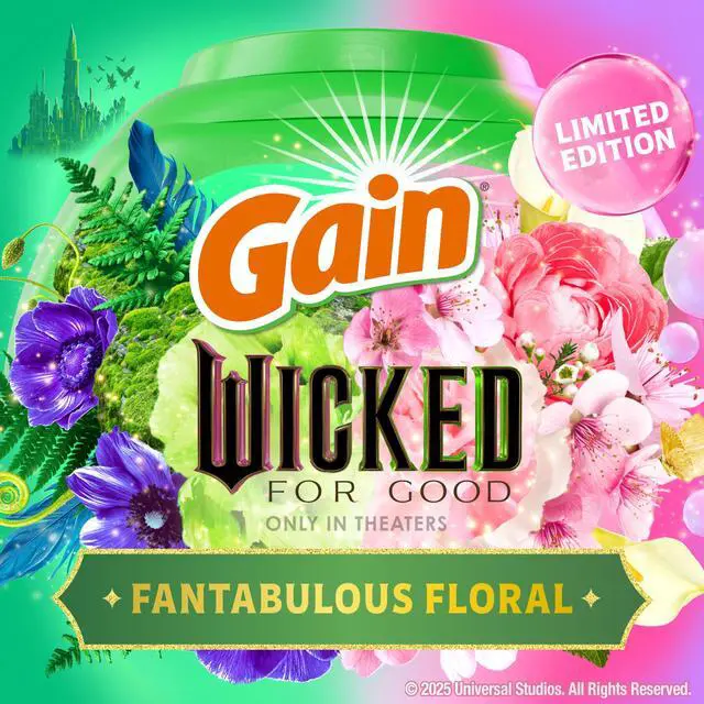 Alt view image 3 of 7 - Flings! "Wicked: For Good" Limited Edition Laundry Detergent Pacs, 42 Count, Fantabulous Floral Scent, 3 in 1 HE Detergent Pacs with Oxi Boost and Febreeze