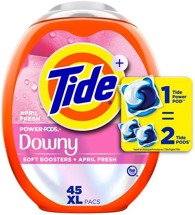 Main image of Power PODs + Downy Laundry Detergent Pods, 45 Count, Soft Boosters + April Fresh