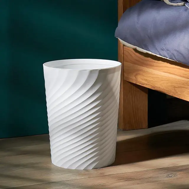 Alt view image 5 of 7 - Small Bathroom Trash Can 1.8 Gallon Wastebasket Recycling Bin for Bedroom Office Kitchen, Black White, 2 Pack