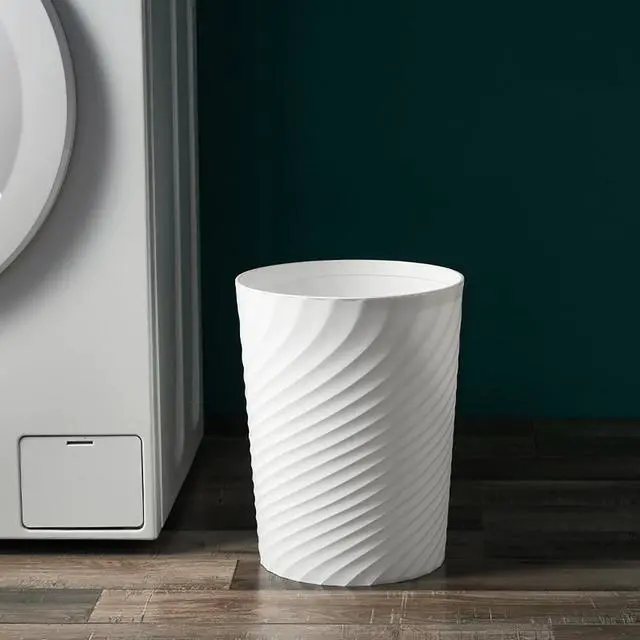 Alt view image 6 of 7 - Small Bathroom Trash Can 1.8 Gallon Wastebasket Recycling Bin for Bedroom Office Kitchen, Black White, 2 Pack