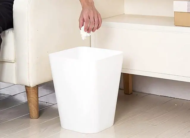 Alt view image 4 of 7 - Set of 4 Plastic Small Trash Can - 1.6 Gallon Square Wastebasket Garbage Can for Home Kitchen Office Bathroom