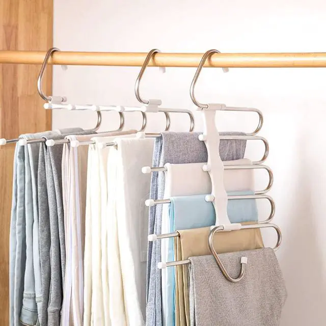 Main image of Pants Hangers 2 Pack Space Saving Metal Closet Organizer,Clothes Pants Hangers,Anti-Slip Design,Closet Organizers and Storage for Pants Jeans Skirts Scarf Legging