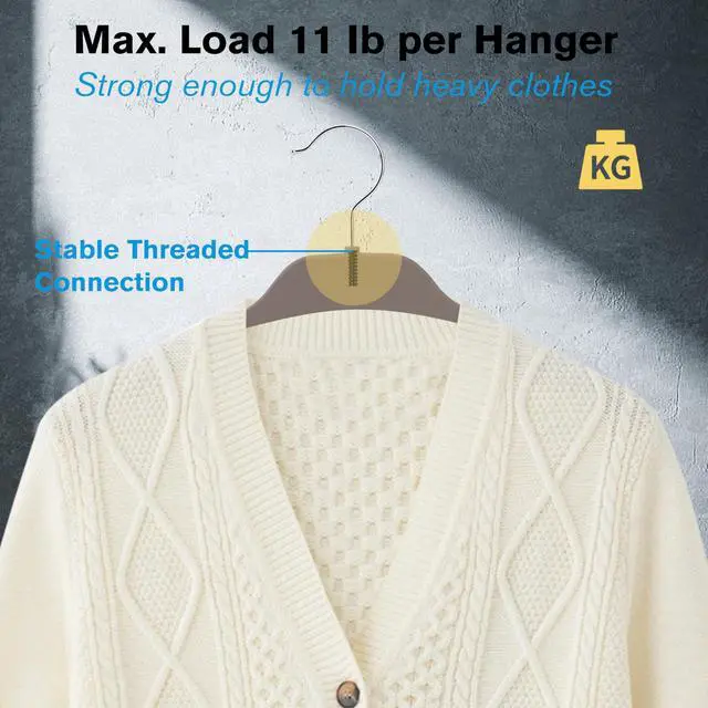 Alt view image 6 of 7 - Plastic Hangers for Clothes, Upgraded Rubber Non Slip Clothes Hangers, Non Velvet Durable Clothing Hangers, 15.7 Inches for Adults Clothes, Gray, 20 Pack