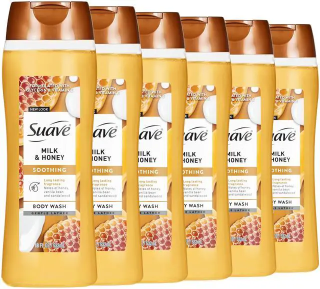 Main image of Moisturizing Body Wash, with Milk & Honey and Vitamin E Extract, No Parabens, No Phtahaltes, 18 Oz Pack of 6