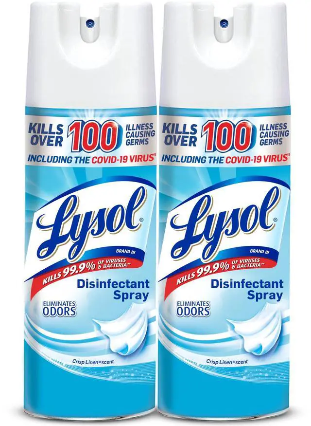 Main image of Disinfectant Spray, Household Cleaning Supplies, Disinfecting Multi-Purpose Room Spray, Antibacterial Sanitizer, Deodorizer, Kills Hantavirus, Crisp Linen, 12.5 Fl Oz (Pack of 2)