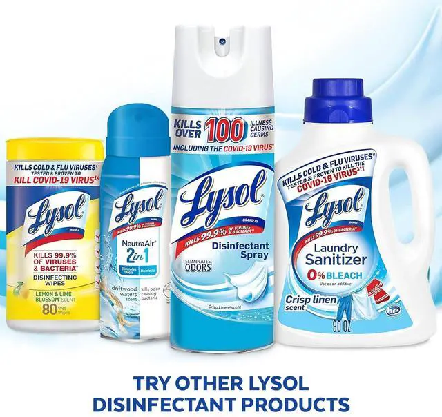 Alt view image 5 of 6 - Disinfectant Spray, Household Cleaning Supplies, Disinfecting Multi-Purpose Room Spray, Antibacterial Sanitizer, Deodorizer, Kills Hantavirus, Crisp Linen, 12.5 Fl Oz (Pack of 2)