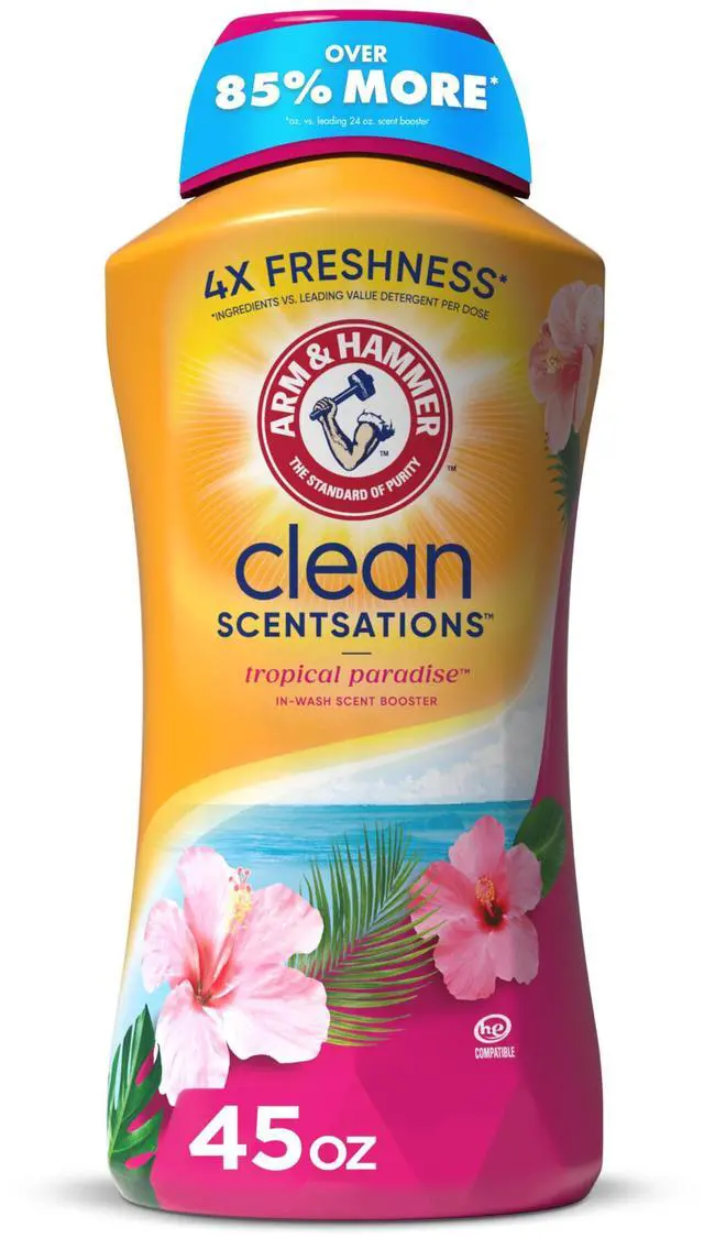 Main image of Clean Scentsations In-Wash Scent Booster, Laundry Scent Booster Tropical Paradise scent, 45 Oz