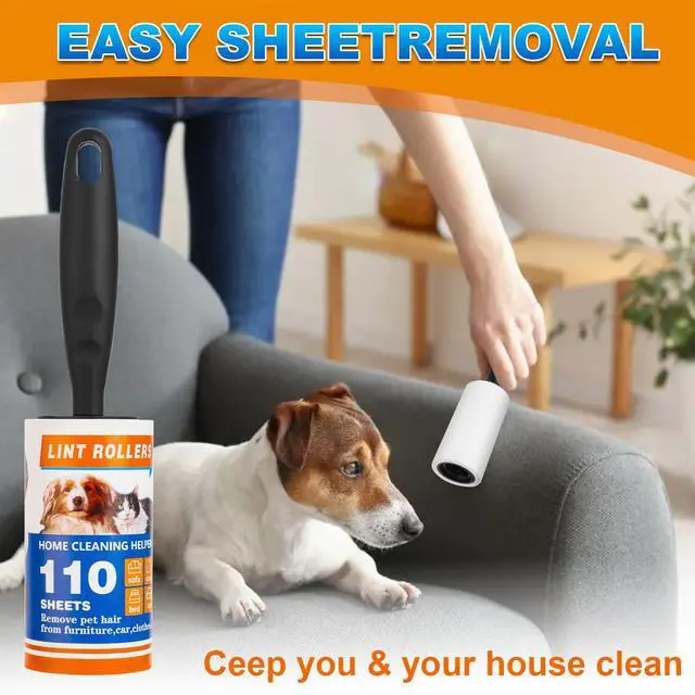 Alt view image 2 of 6 - 440 Sheets with 2 Extra Handles, Pet Hair Remover for Laundry, Extra Sticky Lint Rollers for Pet Hair on Clothes, Furniture, Car - Dog & Cat Hair Removal Tool