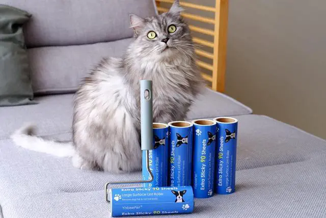 Alt view image 6 of 6 - Extra Sticky Large Surface Lint Roller, 6.3'' Giant Lint Roller for Pet Hair, Lint Remover Roller for Cat Hair, Clothes, Furniture (1 Handle + 450 Sheets)