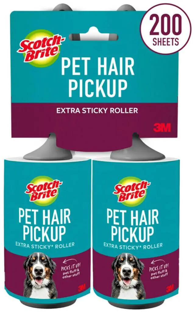 Main image of Pet Hair Pickup Extra Sticky Lint Roller, Designed for Removing Fur + Fluff on Couches, Clothes, Dog and Cat Beds, & More, 2 Pack, 200 Easy-Tear Adhesive Sheets Total