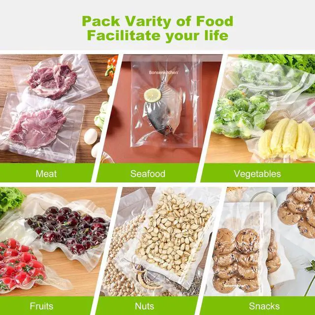 Alt view image 5 of 7 - Vacuum Sealer Bags, 8" x 50' Rolls 2 pack for Food Storage Saver, Bpa Free, Heavy Duty, Commercial Grade Textured Food Roll, Customized Size Bag for Sous Vide Cooking,VB3209