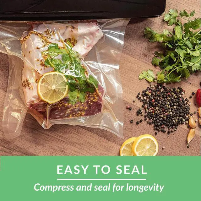 Alt view image 6 of 7 - Lock Vacuum Sealer Bags - Set of 2 8x50 Inch BPA-Free Rolls - Food Saver Vac Seal for Sous Vide & Meal Prep - Commercial Grade Foodsaver Bag