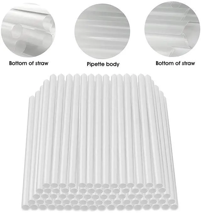 Alt view image 3 of 7 - 100 Pcs Clear Boba Straws Smoothie Straws,Individually Wrapped Disposable Plastic Jumbo Large Wide-mouthed Milkshake Drinking Straws(0.43" Diameter and 9.45" long)