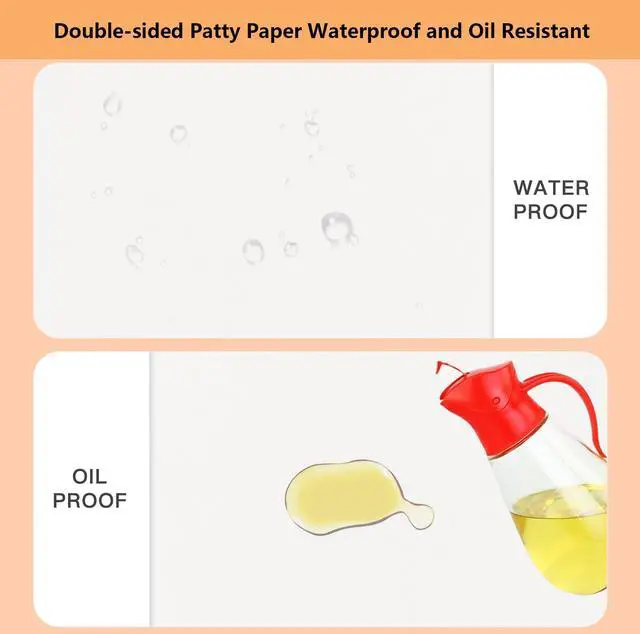 Alt view image 3 of 7 - 100Pcs 6" x 6" Unbleached Parchment Paper, Burger Patty Paper, Non-Stick Squares Wax Paper Sheets for Seperating Patty, Cookies, Baking, Wrapping Candies