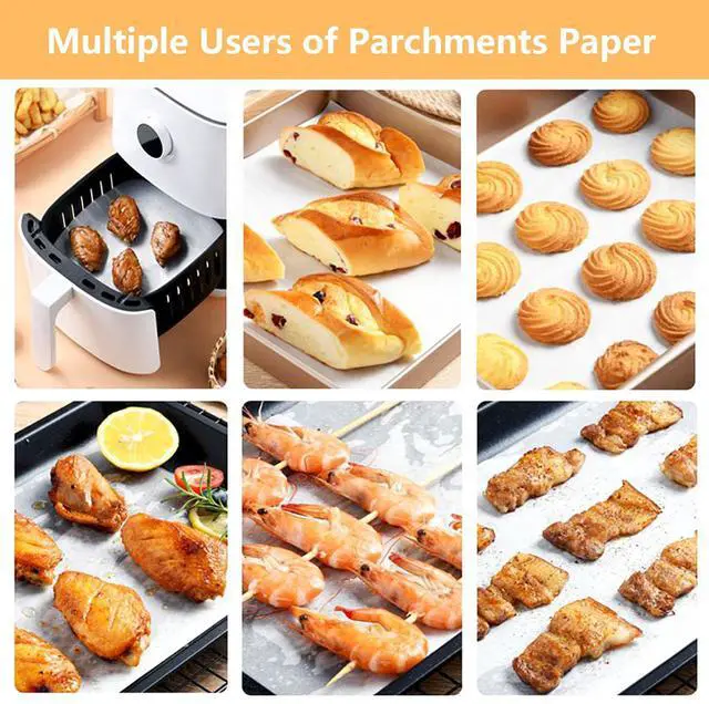 Alt view image 3 of 7 - 8x8 in Parchment Paper Sheets, White Parchment Paper for Baking, Square Baking Paper Sheets, Wax Paper Squares, Precut Parchment Sheets for Cookies, Air Fryer, Grilling Rack, Oven