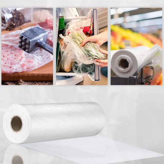 Alt view image 2 of 7 - 12 x 16 Food Storage Bags Clear Plastic Produce Bag, Disposable Plastic Bags for Food Vegetable 1 Roll, 350pcs on a Roll