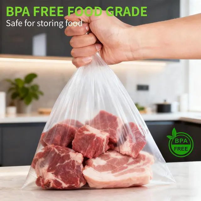 Alt view image 5 of 7 - Food Storage Bags, 12" x 16" Clear Plastic Produce Bags, for Food, Fruit, Vegetable, Kitchen, Refrigerator Storage, 350 Bags/Roll (1 Roll)