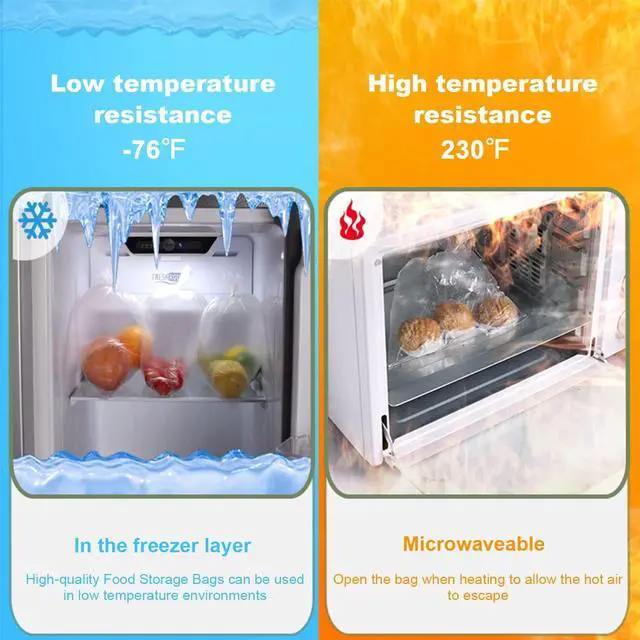 Alt view image 4 of 7 - Food Storage Bags, 1 Roll 12 x 16 Plastic Produce Bag on a Roll Fruits, Vegetable, Bread, Food Storage Clear Bags, 350 Bags