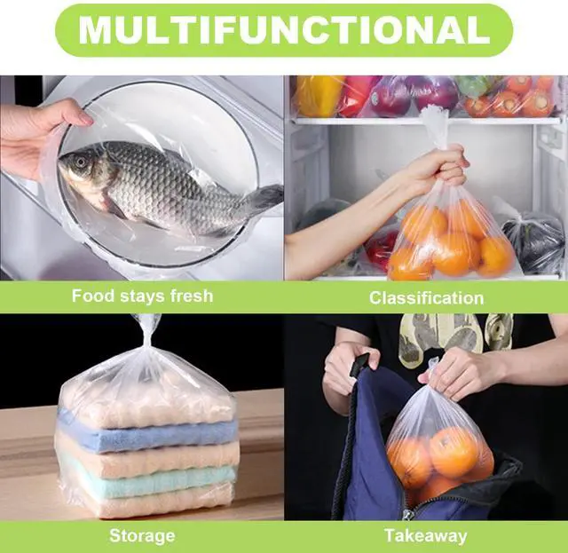 Alt view image 6 of 7 - Food Storage Bags, 1 Roll 12 x 16 Plastic Produce Bag on a Roll Fruits, Vegetable, Bread, Food Storage Clear Bags, 350 Bags
