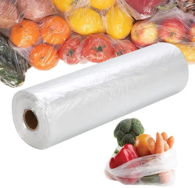 Main image of 12 x 20 Plastic Produce Bags, Food Storage Bags 350pcs on a Roll, Clear Produce Bag for Food Vegetable Bread Fruit Meat - 1 Roll