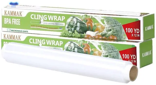 Alt view image 7 of 7 - Plastic Wrap, Food Wrap with Slide Cutter, Cling Wrap 12 inch Food Service Clear Cling Film 2 Pack 300 Square FT Roll BPA-Free Microwave-Safe Kitchen Wrap Quick Cut Plastic Film