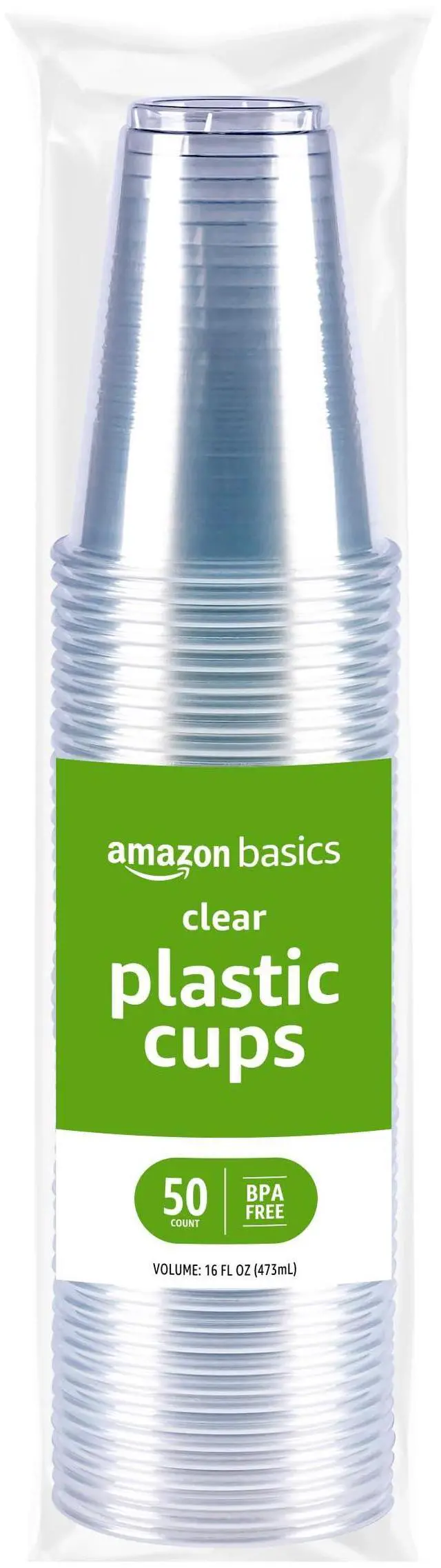 Main image of Disposable Clear Plastic Cups for Cold Drinks, BPA-Free, Easy to Hold, 16oz, 50 Count
