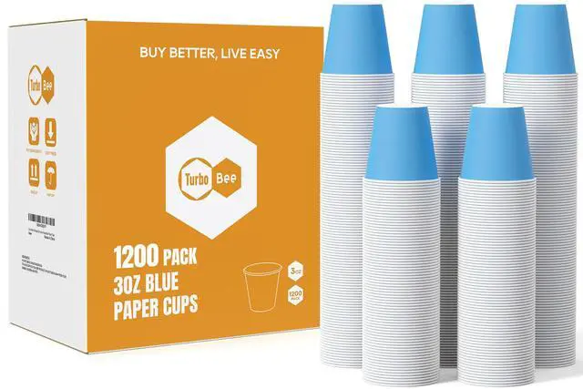 Main image of 3oz Disposable Paper Cups 1200Pack, Small Bathroom Cups Bulk, Small Blue Paper Mouthwash Tumblers Perfect for Bathroom, Party, Picnic, Travel and Events